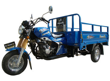 Triciclo azul del cargo del motor 150CC del combustible con la carga redonda 800kg de la linterna