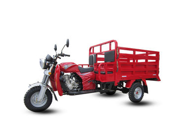 Motocicleta roja del cargo de tres ruedas con el motor de la refrigeración por aire de Seat de pasajero 150CC