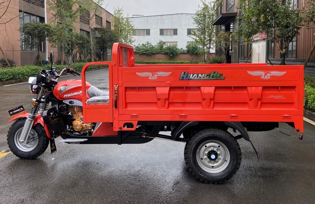 Motocicleta de carga de 3 ruedas de 200CC Motor de 2,0 m Caja de carga Triciclo motorizado para carga de mercancías pesadas