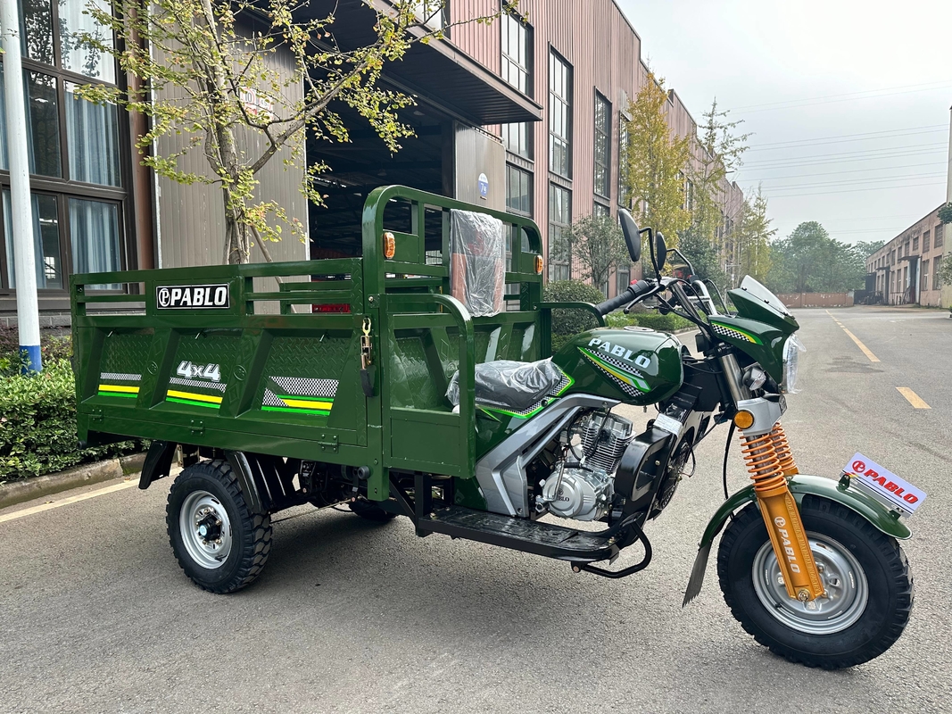 Motocicleta de 3 ruedas duradera con freno de tambor delantero y trasero y tipo de carrocería abierta