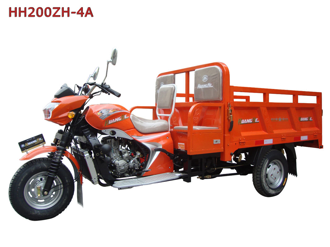 El policía motorizado anaranjado/tres de 200cc 250cc tres rueda la motocicleta del cargo con el tejado del cargo